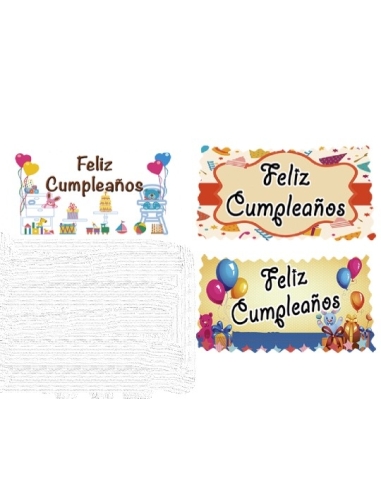 LETRERO OBLEA FELICIDADES P/5 UNI  3 MOD...