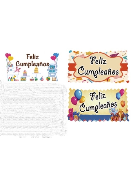 LETRERO OBLEA FELICIDADES P/5 UNI  3 MOD DIFERENTES