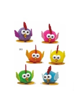 POLLITO GALLINA TURULECA COL SURTIDO 5CM P.24U. SR3