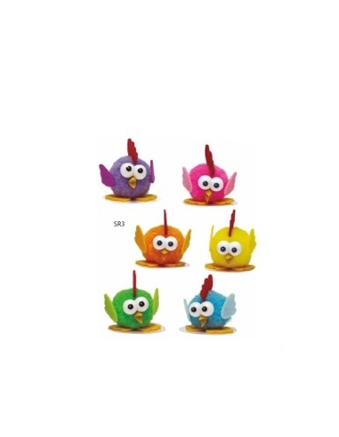 POLLITO GALLINA TURULECA COL SURTIDO 5CM P.24U....