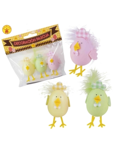 POLLITOS PACK 3 HUEVOS POLLO 6CM SF8