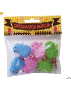 POLLITOS COLORES ALGODON 4 CM B/6 U SF10