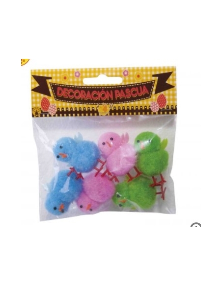 POLLITOS COLORES ALGODON 4 CM B/6 U SF10