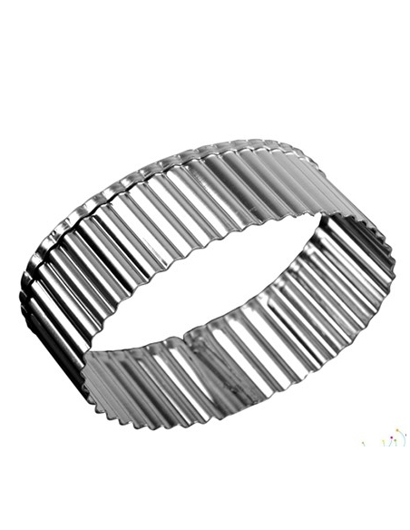 CORTANTE INOX OVALADO RIZADO 14X10 CM.