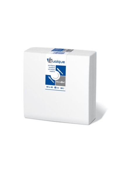 SERVILLETAS 40X40 2C BLANCA QUALQUE P/100 C2400