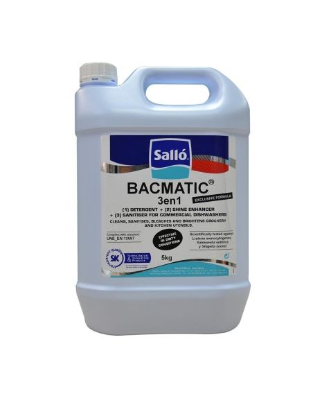 BACMATIC 3 EN 1 5 KG C/ 4 UNID DESINFECTANTE DETERGENTE ABRILLANTADOR MAQUINA