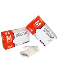 GUANTES LATEX  MED. C/100 UND. BLANCO