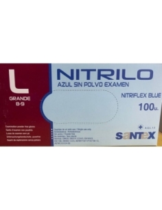 GUANTES NITRILO AZUL T/L PAQ 100 UN CAJA 1000 UN