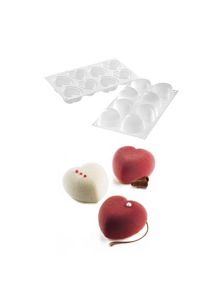 MOLDE SILICONA CORAZON 63X65X39 MM 8PCS AMORINI 36186