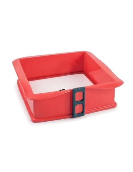 MOLDE DE SILICONA CUADRADO CON BASE DE CRISTAL 26 CM IBILI