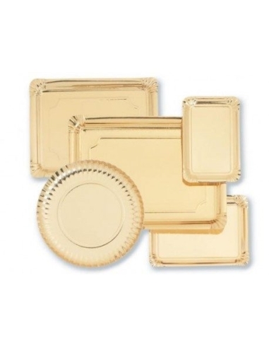 BANDEJA CARTON DORADA LL-13 34X42 CM.PAQ.50 UND.