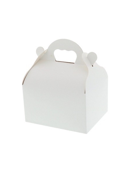 CAJAS CON ASA 10X12X7 BLANCAS PAQ. 50UND.