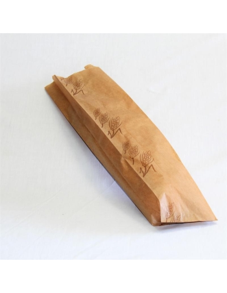 BOLSA 1 BAGUETTE MARRON / KRAFT DIBUJO 9+4x50 C/1000 UND