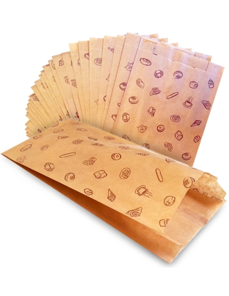 BOLSA BOLLERIA KRAFT DIBUJO 12+6X20 C/1000