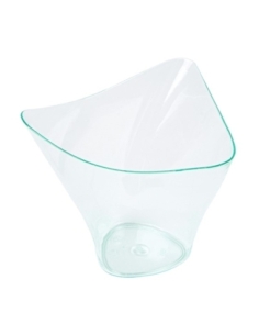 RECIPIENTE TRIANGULAR ALTO 100 ML VERDE AGUA 170.77 P/24