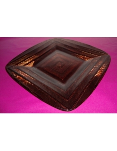 PLATO CRISTAL CUADRAD 28X28cm DEC/BRONZE   3740.1