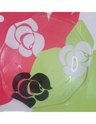 CENTRO TRANSP. CON ROSAS BLANCAS Y NEGRAS 36 cm