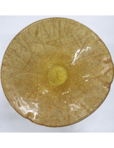 CENTRO CRISTAL ESTRIADO ORO 32 CM