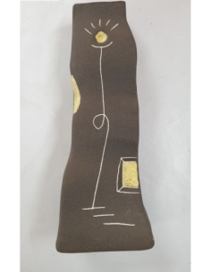 JARRON COLOR PIEDRA DETALLES ORO