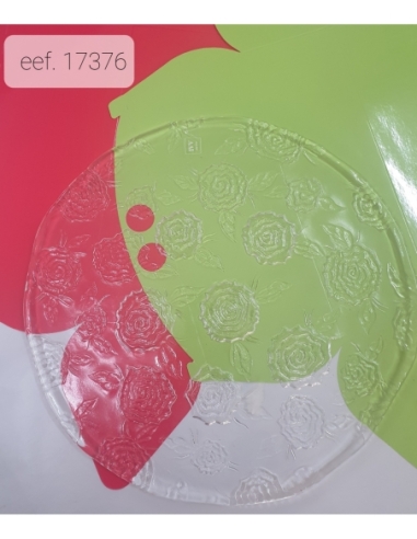 PLATO CRISTAL GRABADO ROSAS ROSETO PIATTO 34cm...