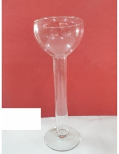 PORTAVELA CRISTAL FORMA COPA ALARGADA