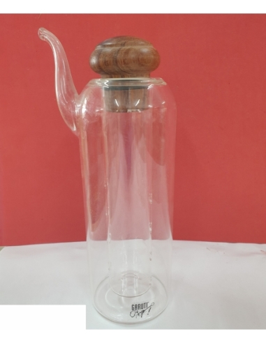 ACEITERO CRISTAL TAPON MADERA CON INTERIOR TUBO...