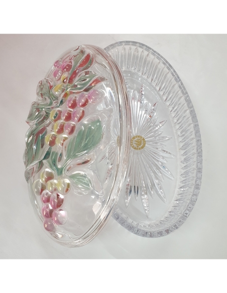 BOMBONERA CRISTAL CON MOTIVO RACIMO UVAS