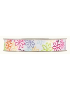 CINTA FLORES MULTICOLORES 15mmX15M