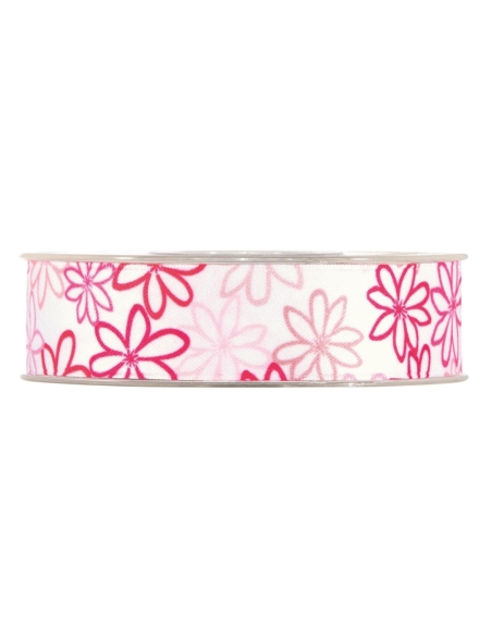 CINTA FLORES COLOR FUCSIA 25mmX15M