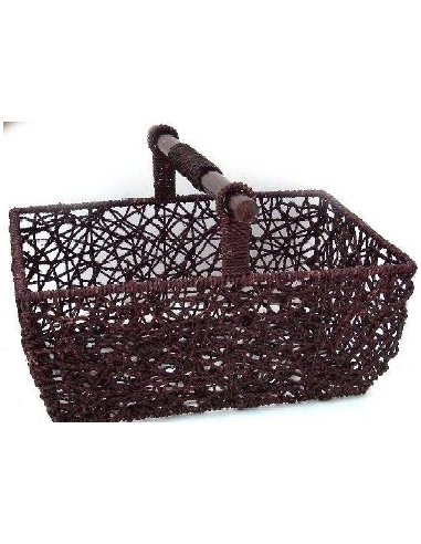 CESTA RECTANGULAR CUERDA MARRON 40x27x26  4732/1