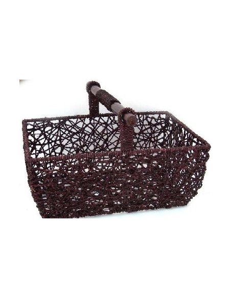 CESTA RECTANGULAR CUERDA MARRON 40x27x26  4732/1
