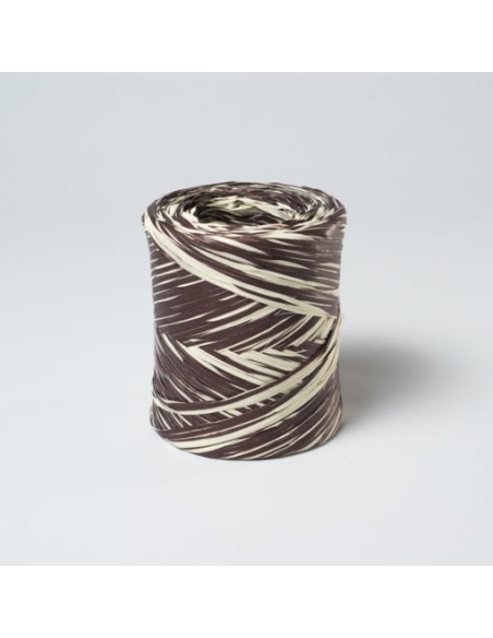 ROLLO CINTA RAFIA 1599 24/25 15MM 200 M CREMA/ MARRON 200M