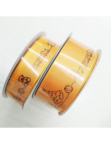 CINTA FANTASIA NARANJA NAVIDAD INFANTIL 40MM...