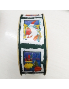 CINTA PAPEL NAVIDAD VERDE CON MOTIVOS REF.C2112905 5CM X...