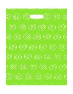 BOLSA PLASTICO ASA TROQUELADA ESPIRALES VERDE PISTACHO...