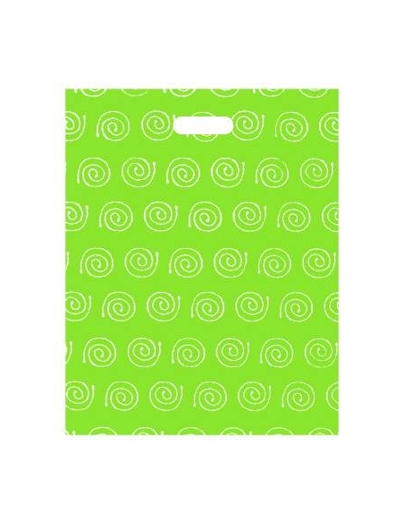 BOLSA PLASTICO ASA TROQUELADA ESPIRALES VERDE PISTACHO 30x40 P/100
