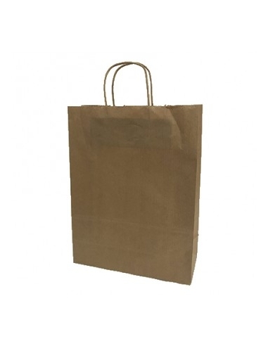 BOLSA PAPEL ASA TORSIONADA KRAFT 26+20x27 C/250...