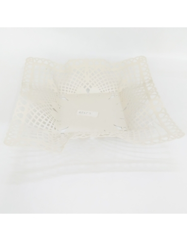 BANDEJA HOJALATA PUNTILLA BEIGE-BLANCO CUADRADO...