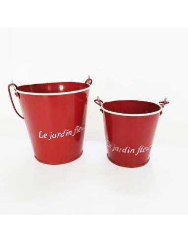 CUBO METAL ROJO GRANDE