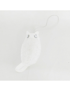 BUHO COLGANTE BLANCO 16 CM C/ 12 UNI 01727