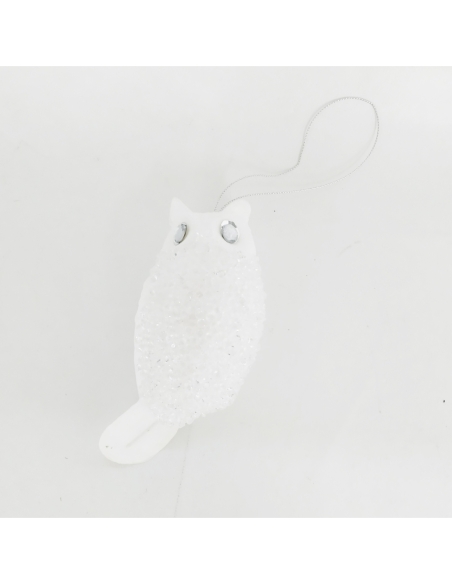 BUHO COLGANTE BLANCO 16 CM C/ 12 UNI 01727