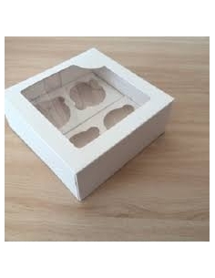 CAJA 4 CUPCAKES BLANCA