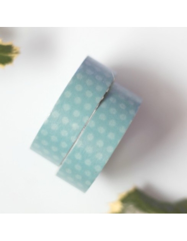 CINTA ADHESIVA 10M AZUL CLARO A LUNARES