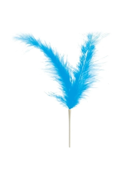PLUMAS DOBLES AZULES 22CM P/200 UND