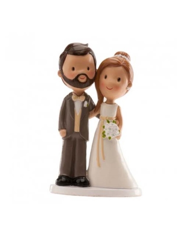 PAREJA NOVIOS BARBA MARRON 305074 14 CM