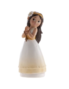 NIÑA COMUNION DIADEMA CON FLOR Y ROSARIO EN MANOS 315113