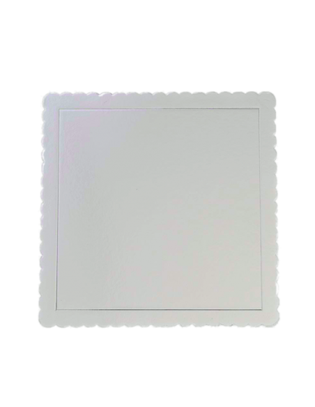 BASE TARTA CUADRADA PLATEADA 30X30 CM