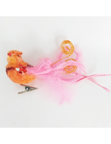 PAJARO PLUMAS PINZA NARANJA