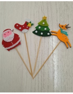 PICK ADORNOS NAVIDEÑOS (NOEL, CALCETIN,ABETO Y RENO)