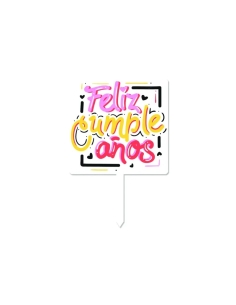 TOPPER FELIZ CUMPLEAÑOS COLORES